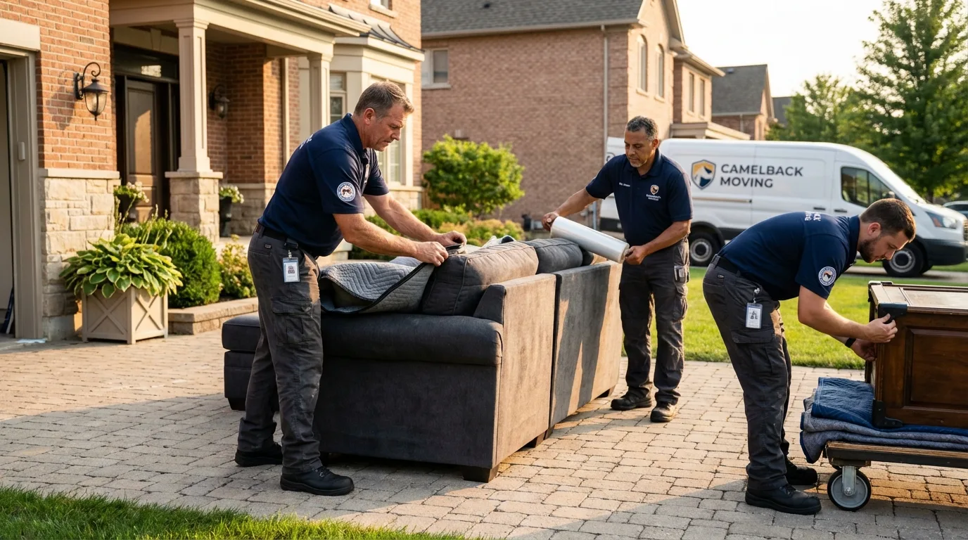 Large estate moving crew wrapping furniture in Soap Lake, WA