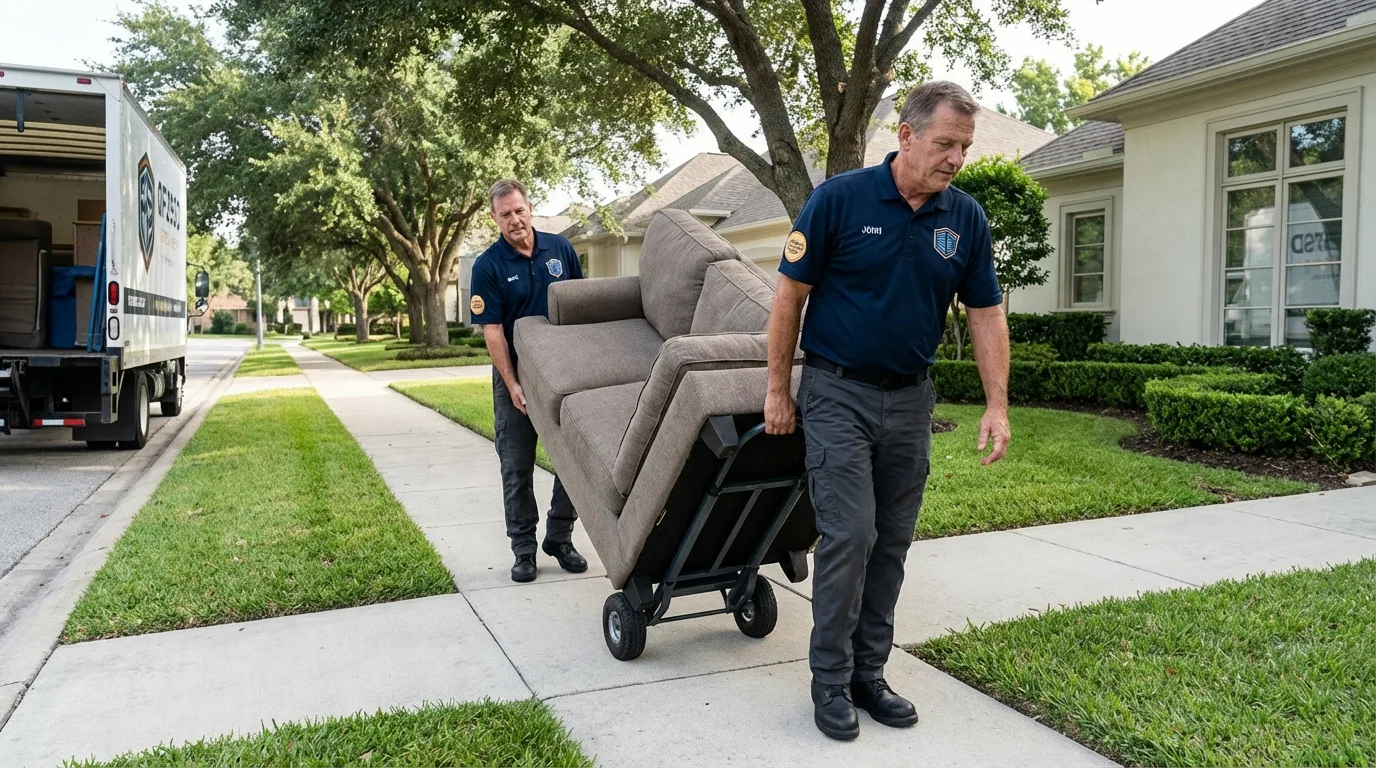 Local residential moving crew loading furniture in Soap Lake, WA
